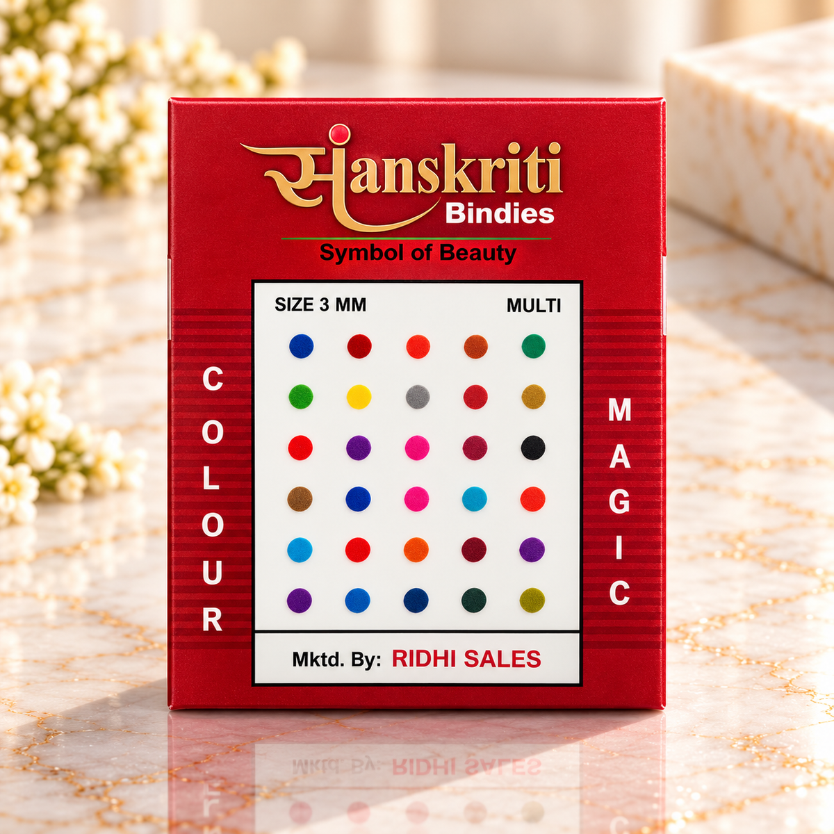 Sanskriti Multi-Color Bindies – 2.5mm, 3mm & 3.5mm