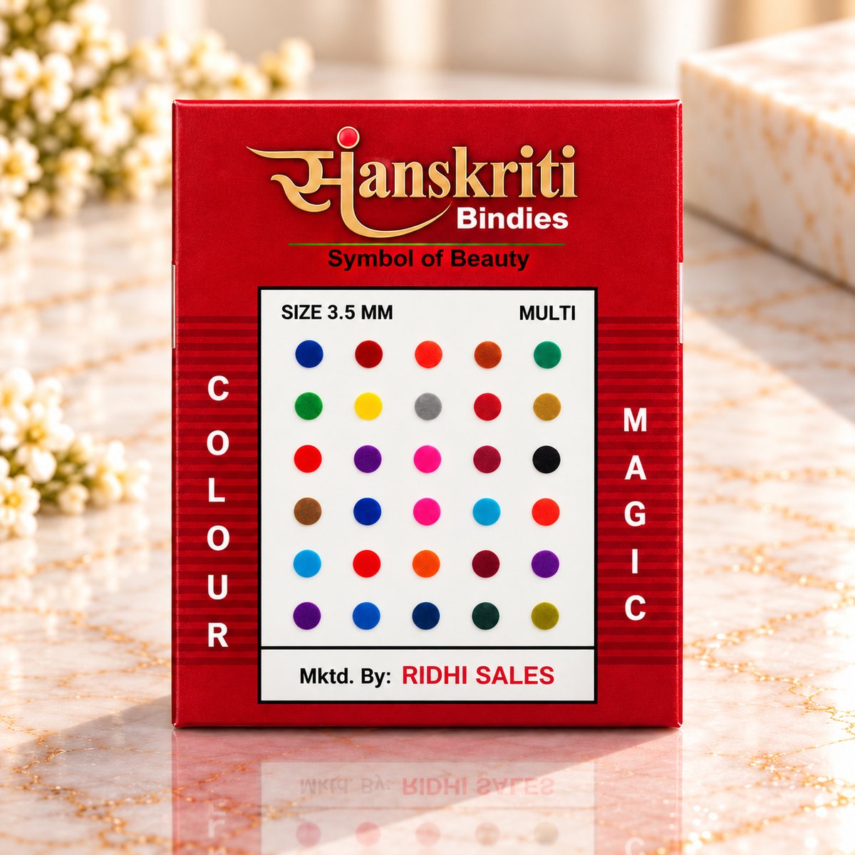 Sanskriti Multi-Color Bindies – 2.5mm, 3mm & 3.5mm