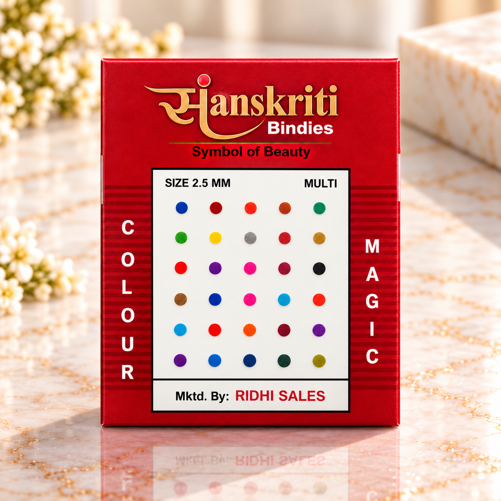 Sanskriti Multi-Color Bindies – 2.5mm, 3mm & 3.5mm