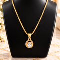 One Gram Gold Mangal Sutra – Elegant Oval Crystal Pendant Necklace