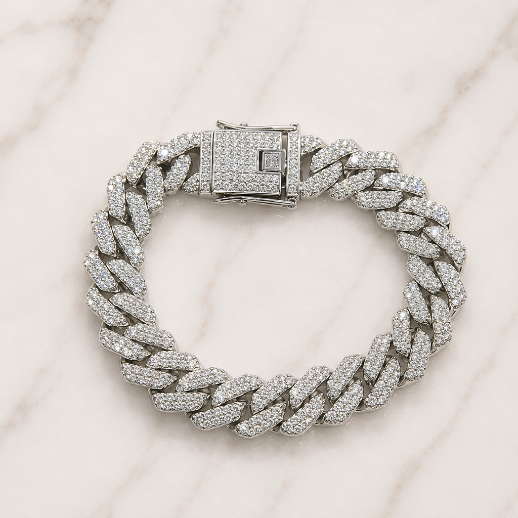 Ice Drip Cuban Bracelet – Silver Edition