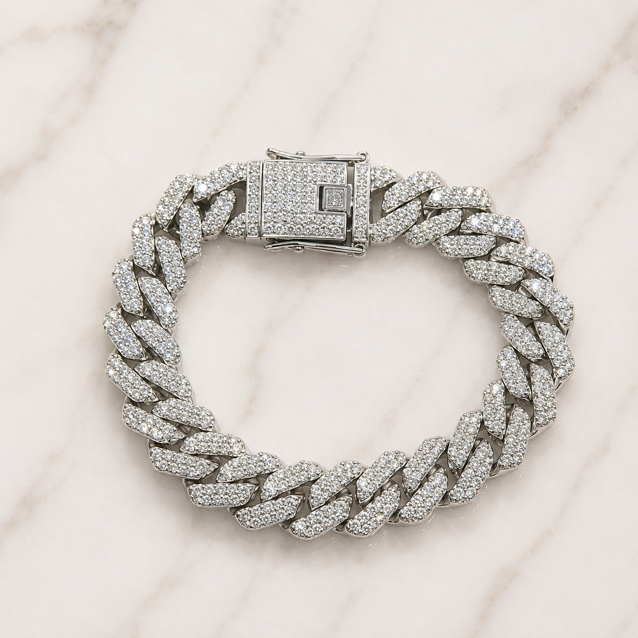 Ice Drip Cuban Bracelet – Silver Edition
