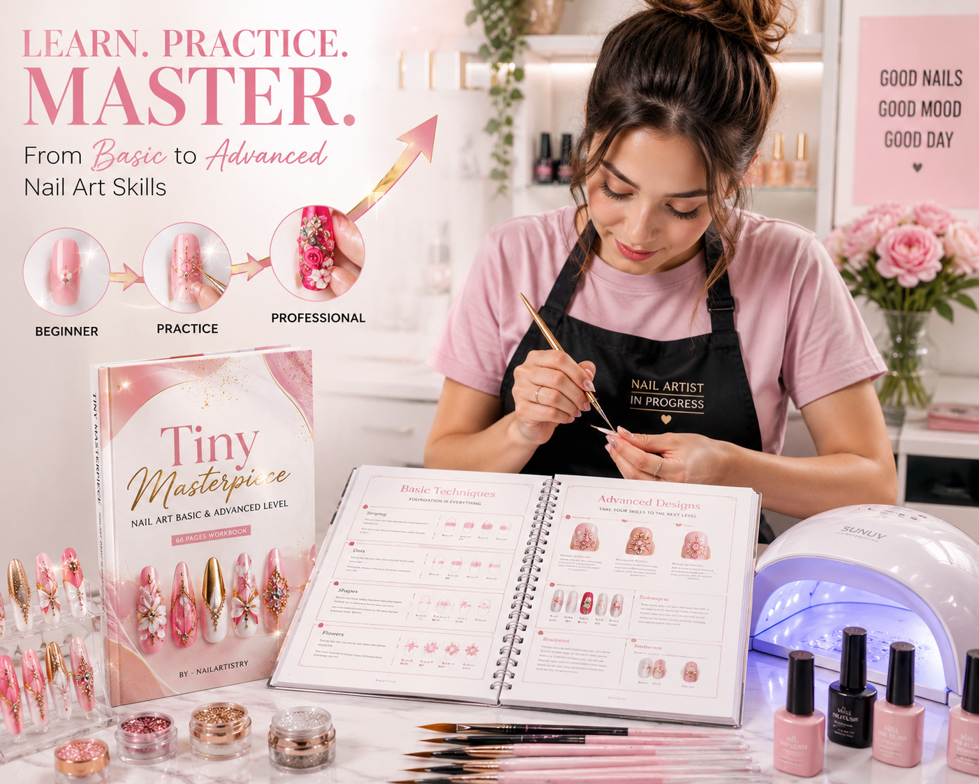 Tiny Masterpiece: Nail Art Workbook – Basic to Advanced Professional Training Guide