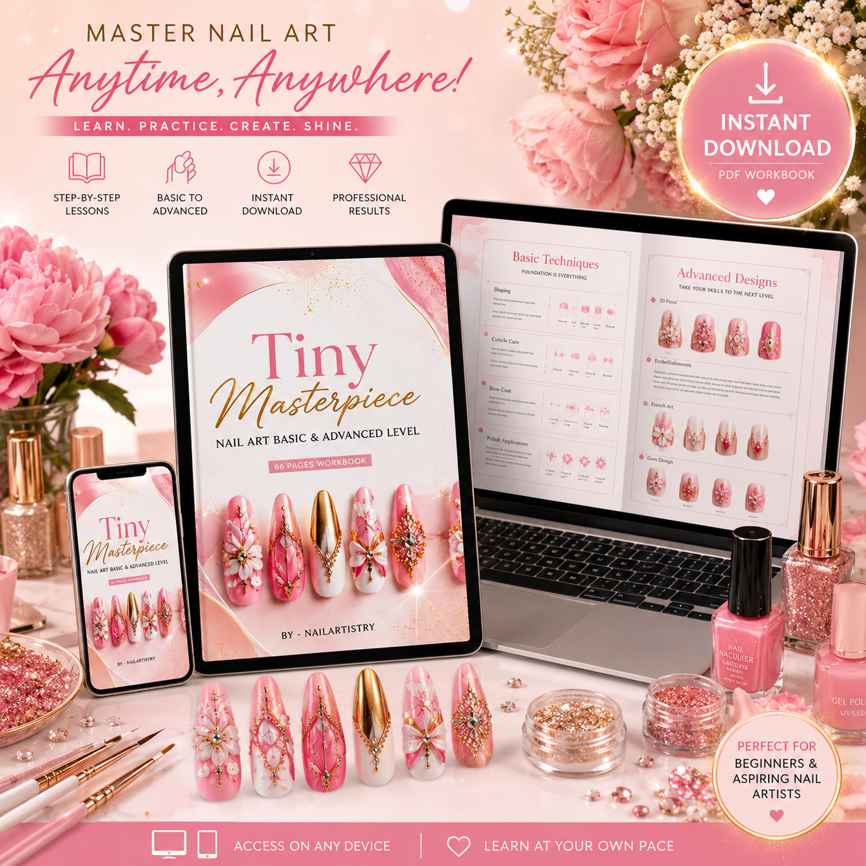 Tiny Masterpiece: Nail Art Workbook – Basic to Advanced Professional Training Guide