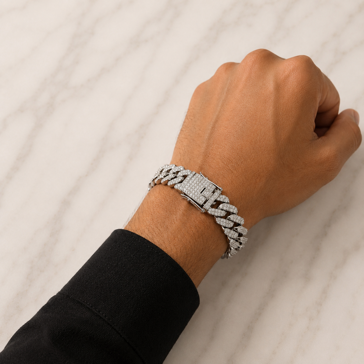Ice Drip Cuban Bracelet – Silver Edition