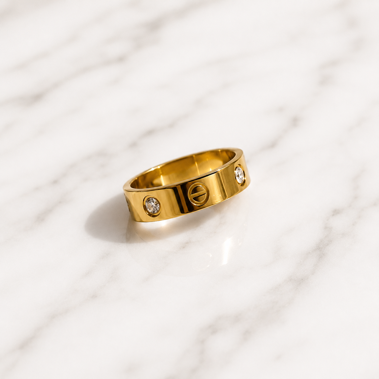 Luxury Love-Inspired Ring with Crystal Accents