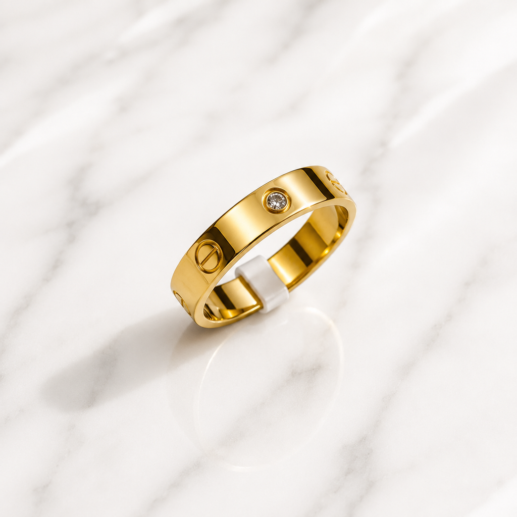 Luxury Love-Inspired Ring with Crystal Accents