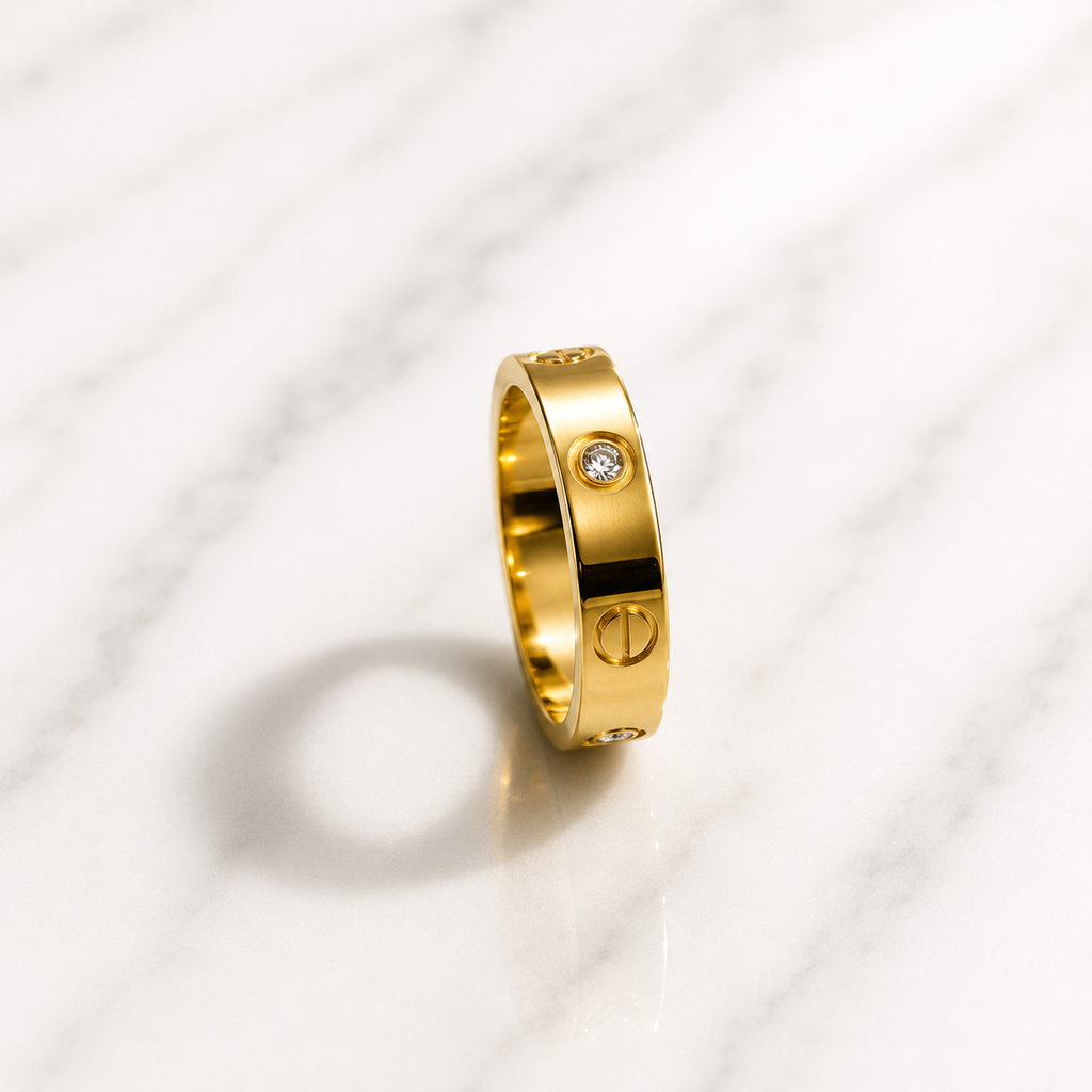 Luxury Love-Inspired Ring with Crystal Accents