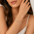Luxury Gold-Tone Tennis Bracelet with Brilliant Round-Cut Cubic Zirconia