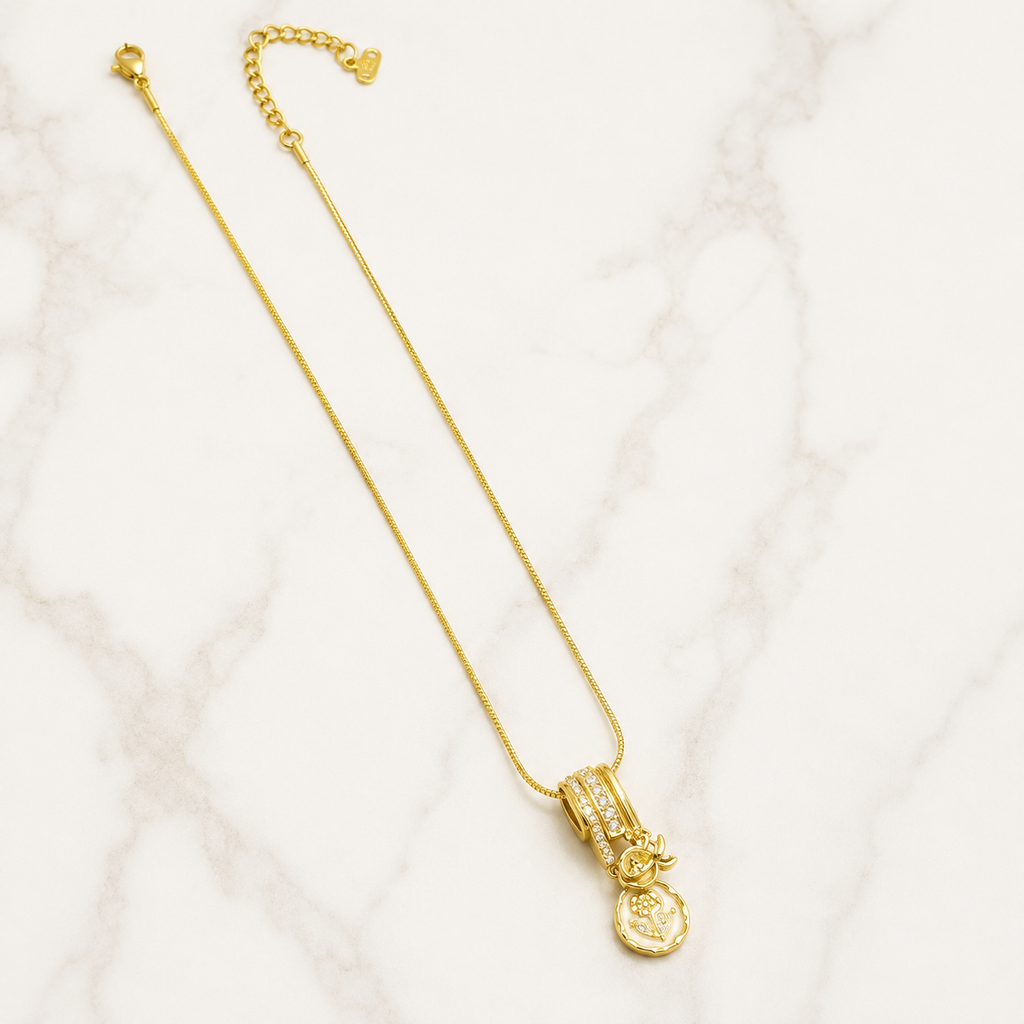 Celestial Charm Gold Pendant Necklace