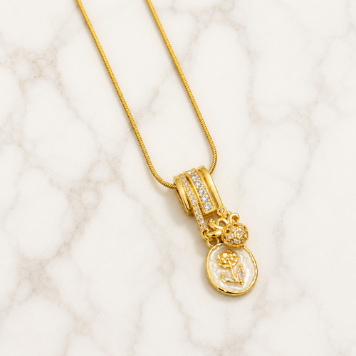 Celestial Charm Gold Pendant Necklace