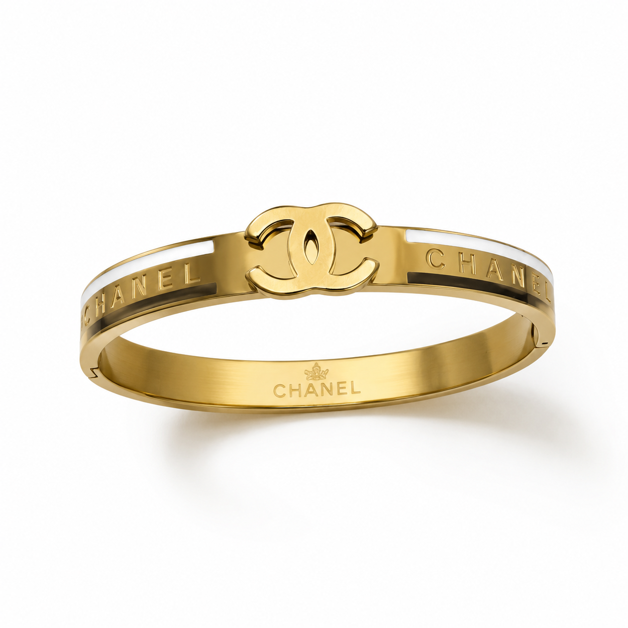 Luxury Gold Double C Bracelet – Elegant Cuff Bangle for Women