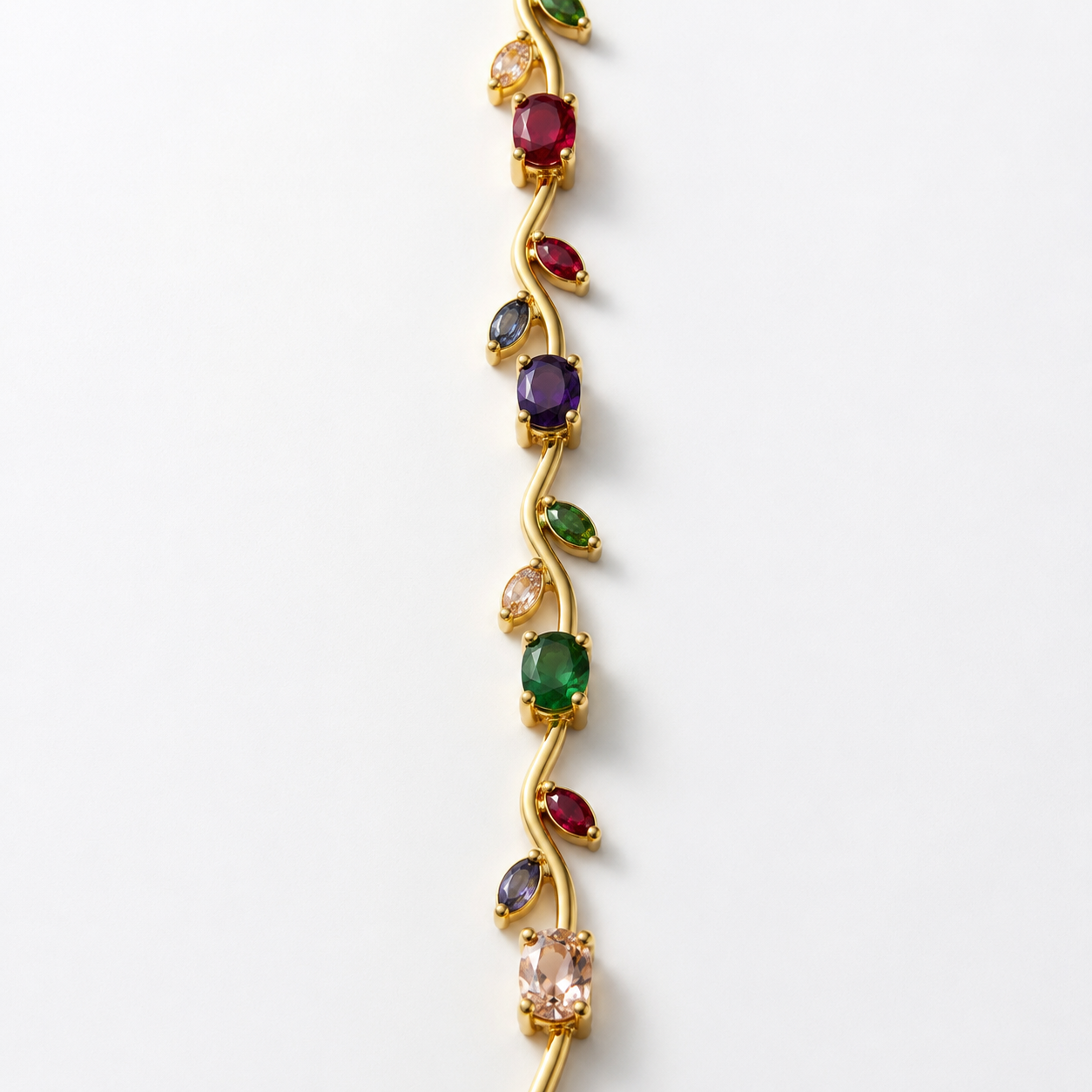 Elegant Tulip Crystal Bracelet for Women – Gold-Plated Stainless Steel