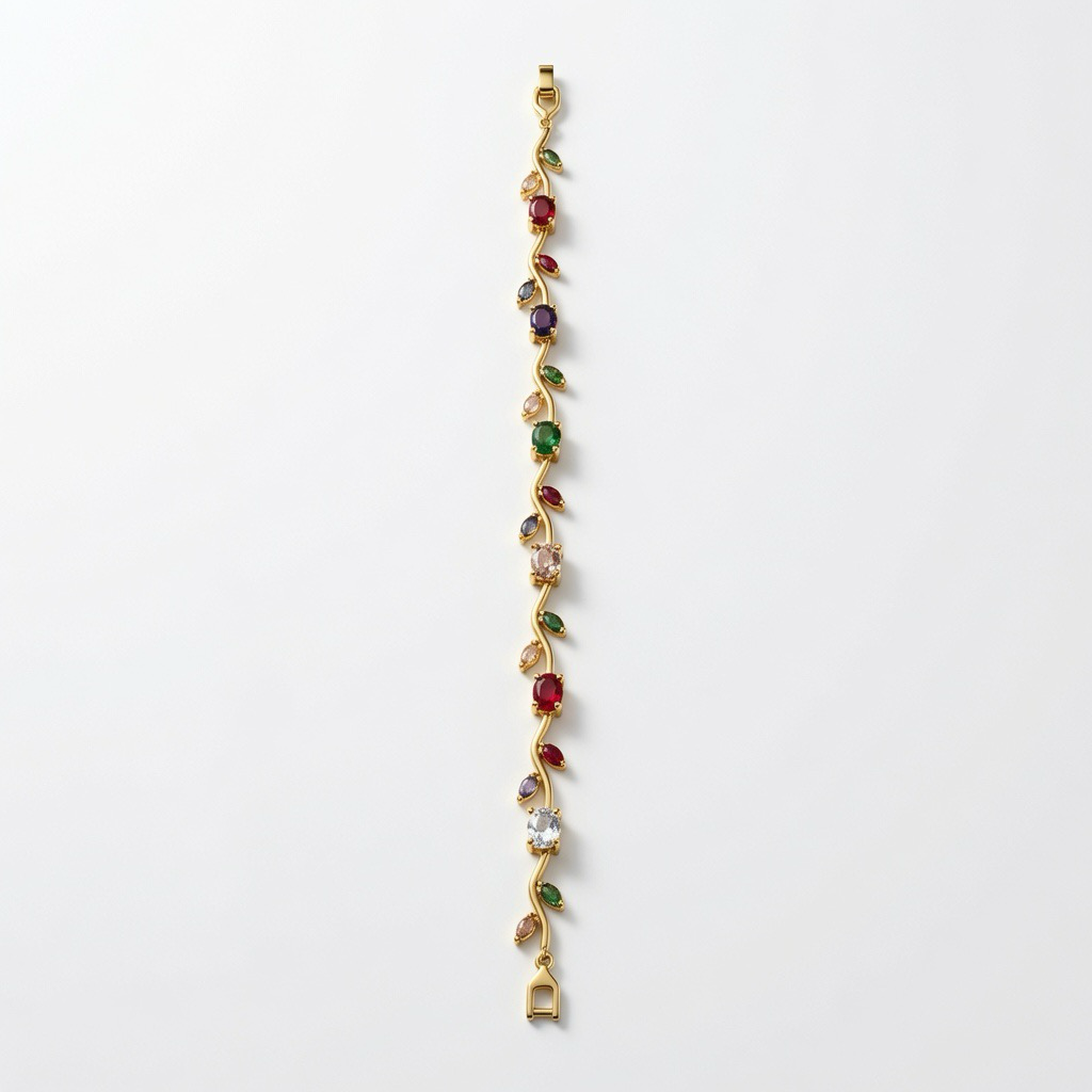 Elegant Tulip Crystal Bracelet for Women – Gold-Plated Stainless Steel