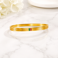 Elegant Gold-Tone Hinged Bangle Bracelet | Minimalist Stainless Steel Kada for Women