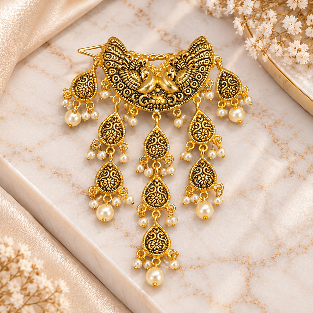 6 Types Of Traditional Indian Gold-Tone Hair Clips – Kundan-Style Bridal & Festive Hair Accessories