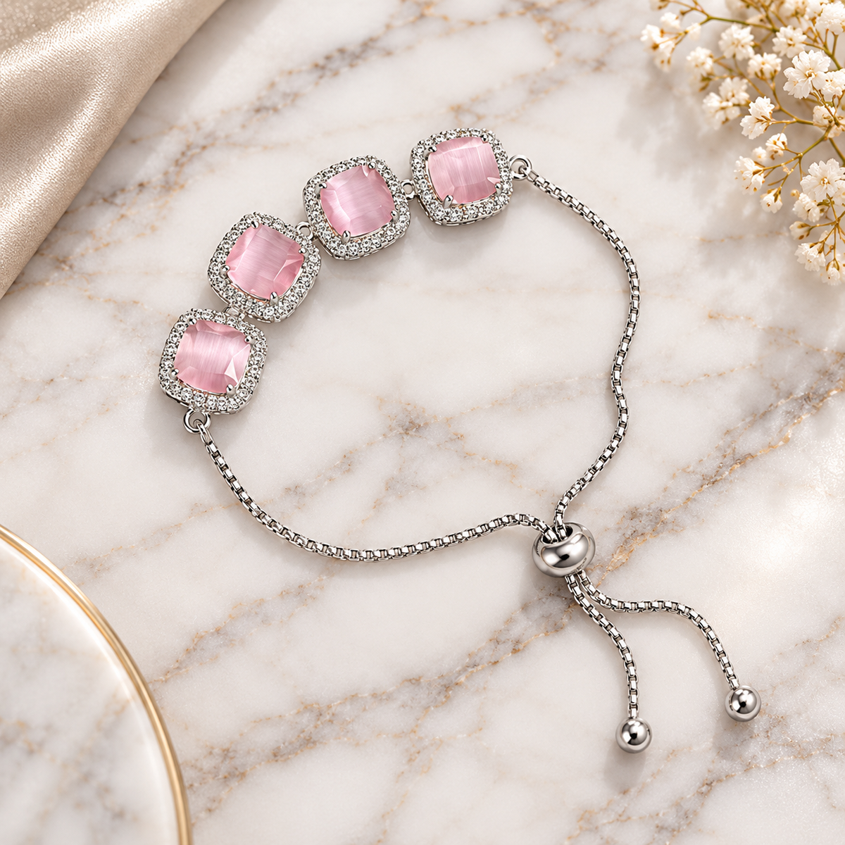 3 Types Of Elegant Crystal Tennis Bracelets – Adjustable Silver-Tone Gemstone Bracelet Collection