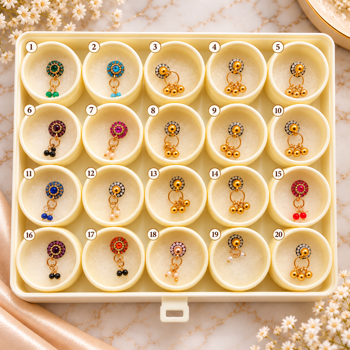 20 Traditional Indian Bindi Collection – 20-Piece Assorted Bindis